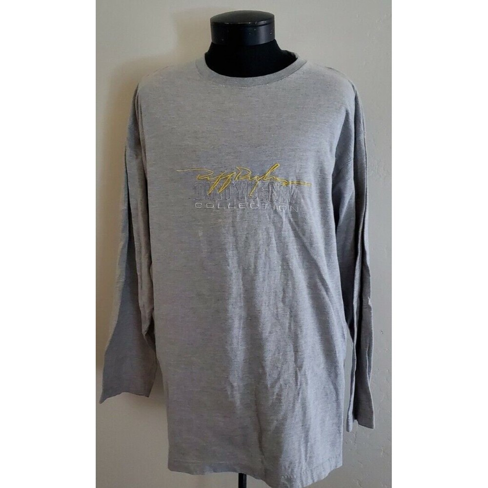 VINTAGE Ruff Ryders Dirty Denim Long Sleeve Shirt Adult 2XL XXL Gray DMX Rap